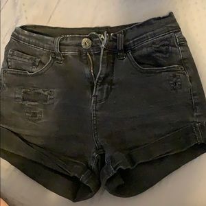 Black jean shorts